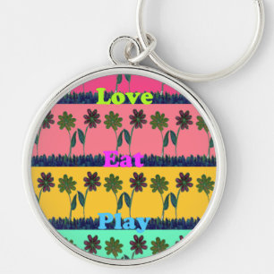 Love Eat Play Art Print Key Ring