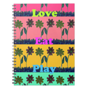 Love Eat Play Art Print Notebook