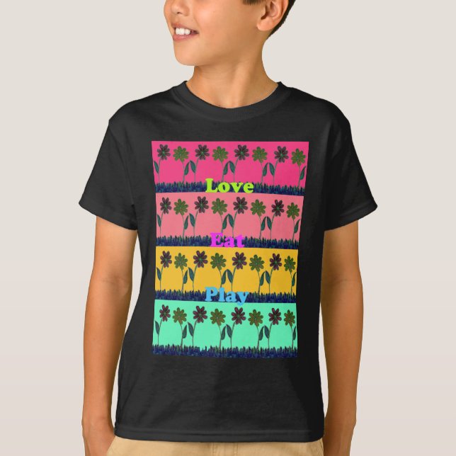 Love Eat Play Art Print T-Shirt (Front)