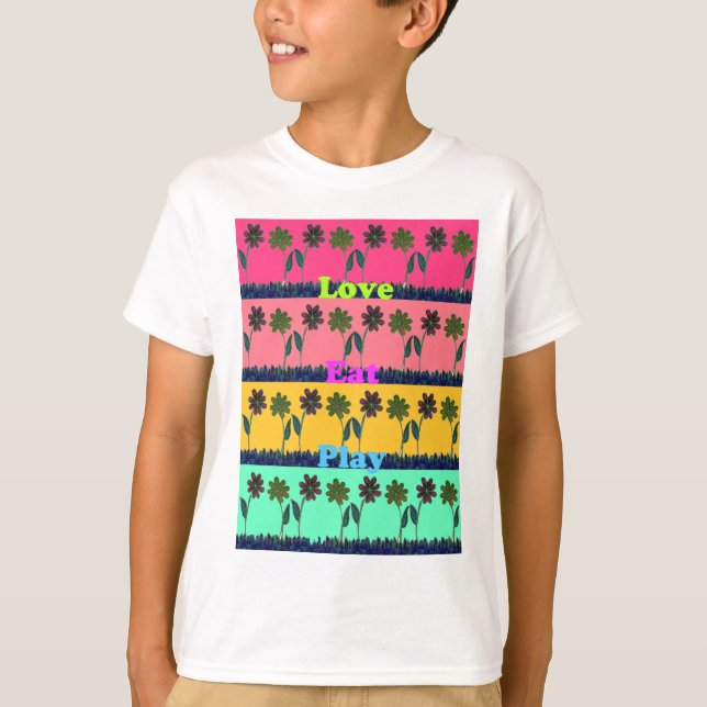 Love Eat Play Art Print T-Shirt (Front)