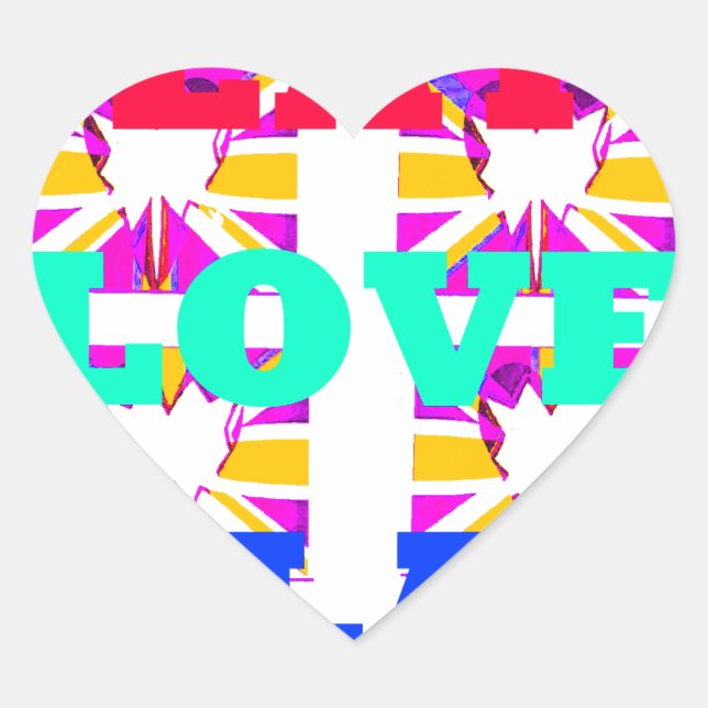 Love  Eat Play Heart Hakuna Matata colours.png Heart Sticker (Front)