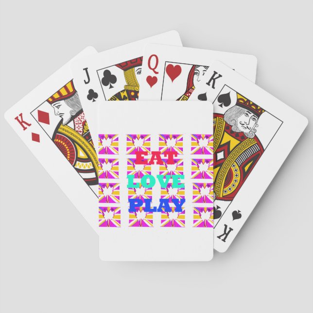 Love  Eat Play Heart Hakuna Matata colours.png Playing Cards (Back)