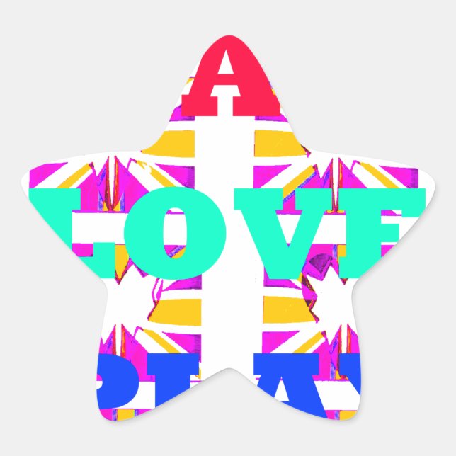 Love  Eat Play Heart Hakuna Matata colours.png Star Sticker (Front)