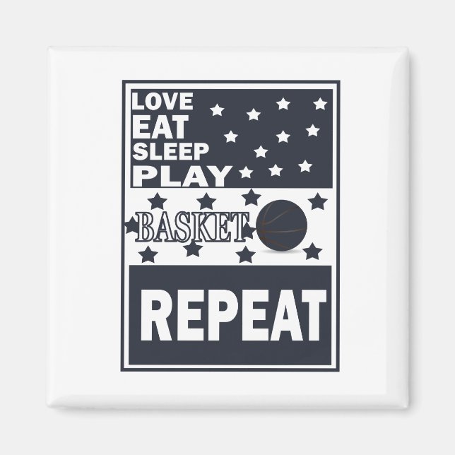 Love eat sleep play basketball magnet (Front)