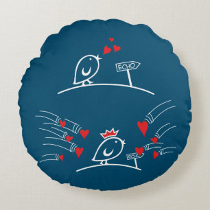 LOVE ECHO - Comic Birds Tweetlercools 2 Round Cushion