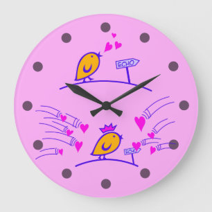 LOVE ECHO - Comic Birds Tweetlercools 3 Large Clock