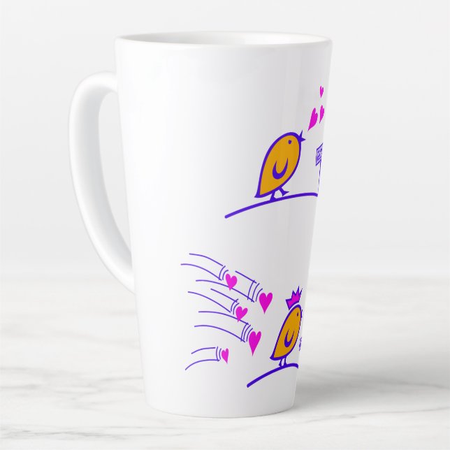 LOVE ECHO - Comic Birds Tweetlercools 3 Latte Mug (Left Angle)