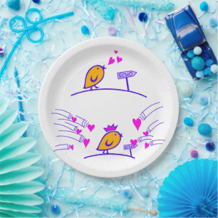 LOVE ECHO - Comic Birds Tweetlercools 3 Paper Plate