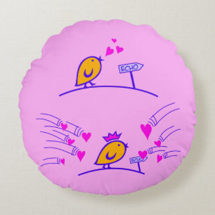 LOVE ECHO - Comic Birds Tweetlercools 3 Round Cushion