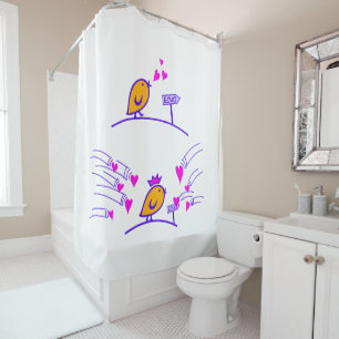 LOVE ECHO - Comic Birds Tweetlercools 3 Shower Curtain