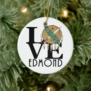 LOVE Edmond Oklahoma Ceramic Tree Decoration