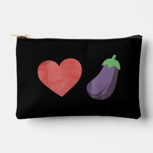 Love Eggplant Funny Gay LGBTQ Pride Accessory Pouch