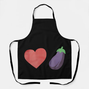 Love Eggplant Funny Gay LGBTQ Pride Apron