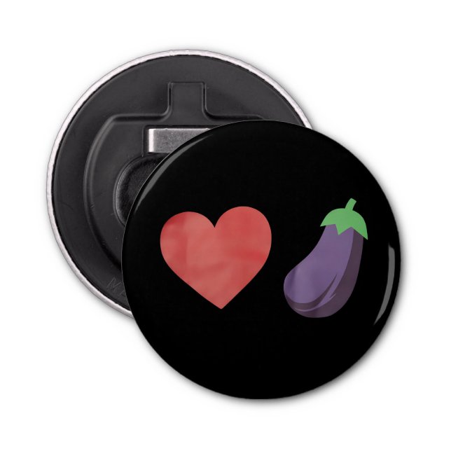 Love Eggplant Funny Gay LGBTQ Pride Bottle Opener (Front)