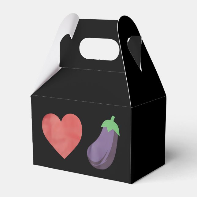 Love Eggplant Funny Gay LGBTQ Pride Favour Box (Front Side)