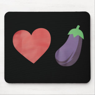 Love Eggplant Funny Gay LGBTQ Pride Mouse Mat