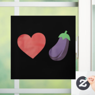 Love Eggplant Funny Gay LGBTQ Pride Window Cling