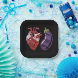 Love Eggplant Funny Gay Pride Humour LGBTQ Joke Paper Plate