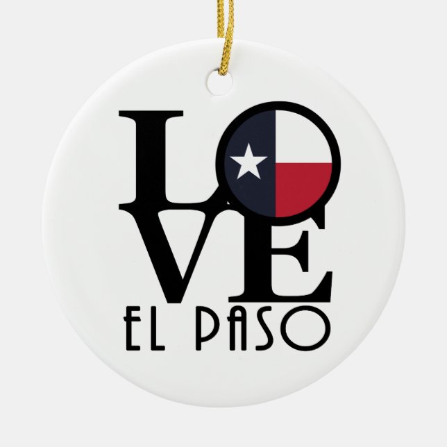 LOVE El Paso Ceramic Tree Decoration (Front)