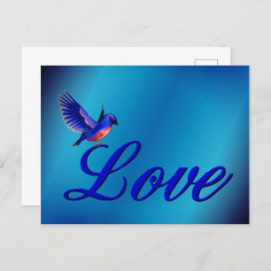 Love Elegant Bluebird Postcard
