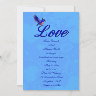 Love Elegant Bluebird Wedding Invitation