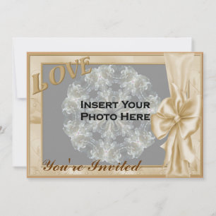 Love Elegant Frame Photo Bridal Shower Invitation