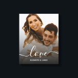 Love Elegant Script Engagement Photo Canvas Print<br><div class="desc">Love Elegant Script Engagement Photo Canvas Print</div>