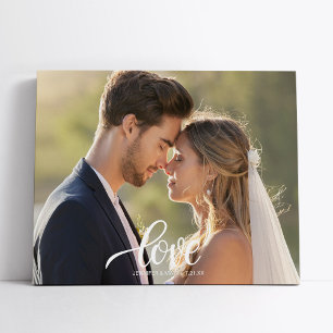 Love Elegant Script Wedding Photo Wall Art