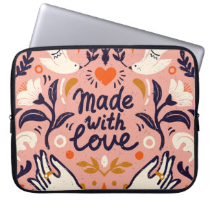 Love elements: vintage pink composition. laptop sleeve