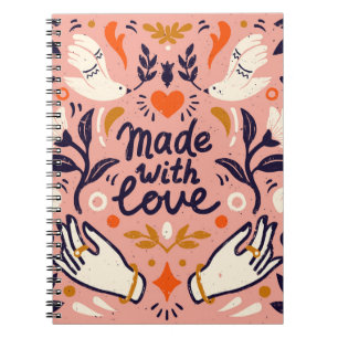 Love elements: vintage pink composition. notebook