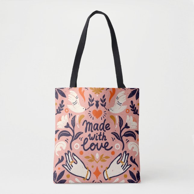 Love elements: vintage pink composition. tote bag (Front)
