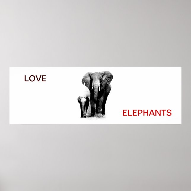 Love Elephant & Baby Elephant Poster (Front)