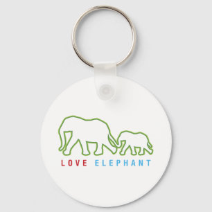 Love Elephant Key Ring