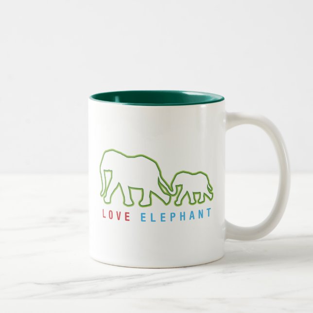 Love Elephant Two-Tone Coffee Mug (Right)