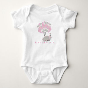 Love Elephants Baby Bodysuit