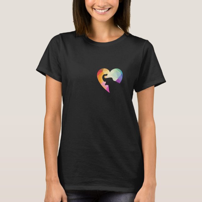 Love Elephants heart for animal elephant T-Shirt (Front)