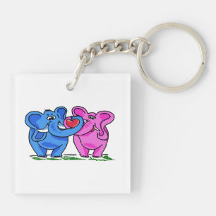 love elephants key ring