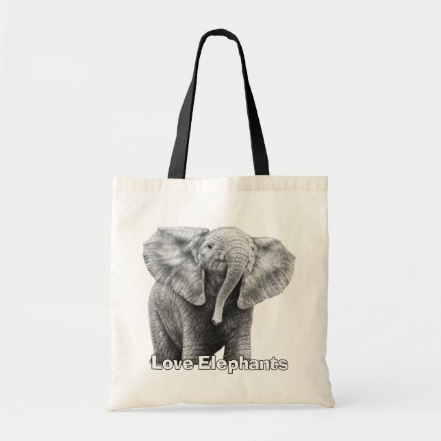 Love Elephants Tote Bag (Front)