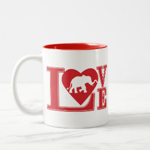 Love-Elephants Two-Tone Coffee Mug