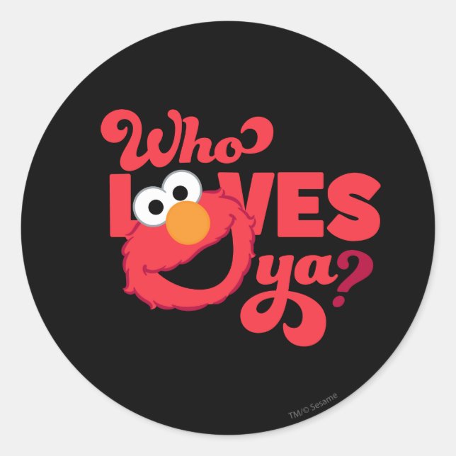 Love Elmo Classic Round Sticker (Front)