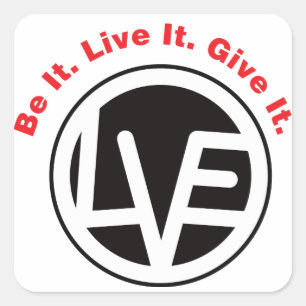 Love Emblem Black Stickers