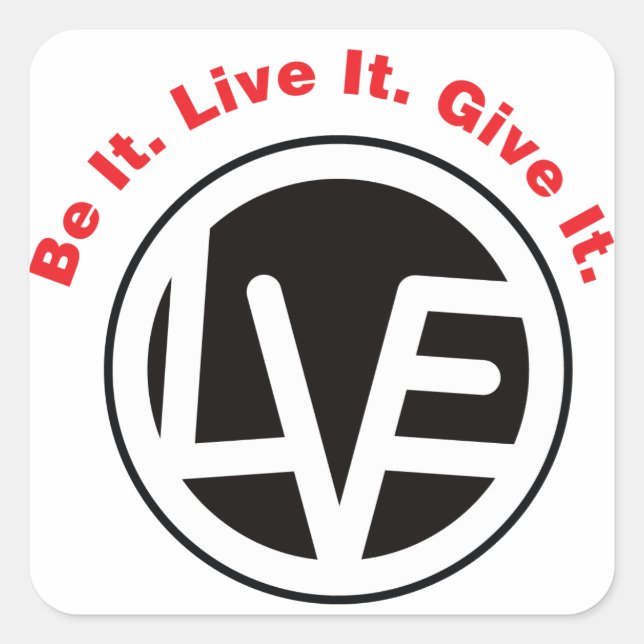 Love Emblem Black Stickers (Front)