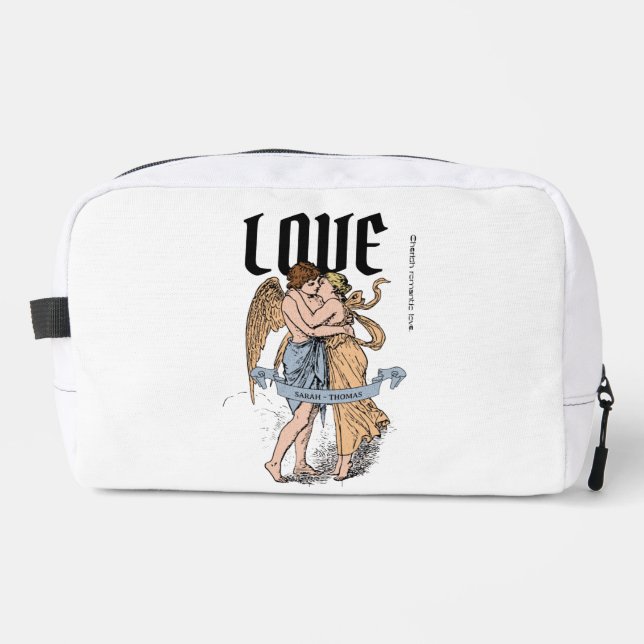 Love Embrace – Romantic Couple Illustration Dopp Kit (Front)