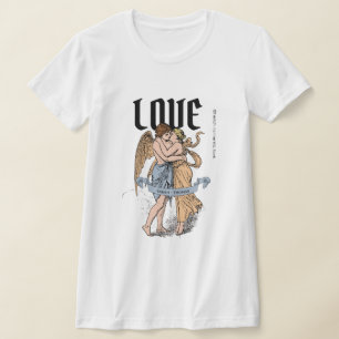 Love Embrace – Romantic Couple Illustration T-Shirt