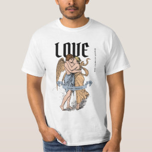 Love Embrace – Romantic Couple Illustration T-Shirt