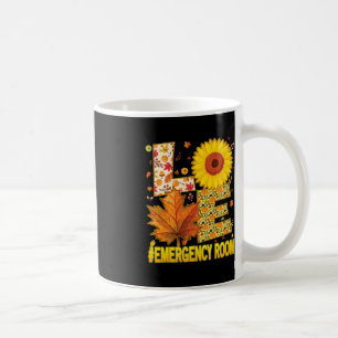 Love Emergency Room Nurse Scrubs Thanksgiving Sunf Coffee Mug