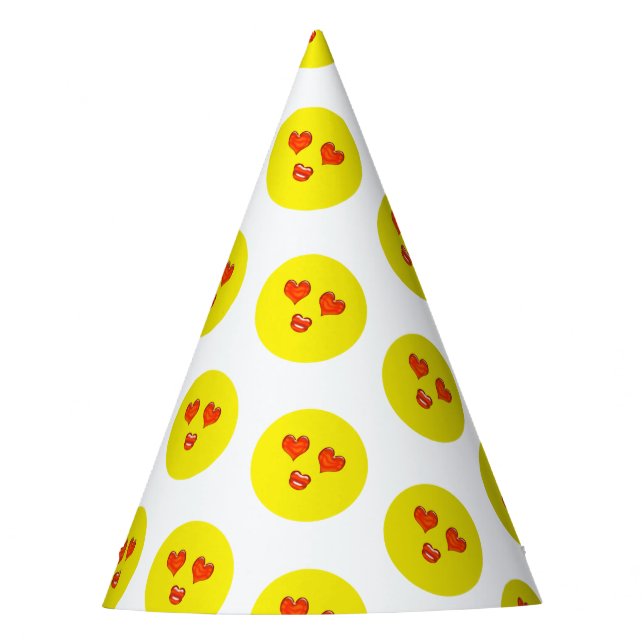 Love Emoji Birthday Party Party Hat (Front)
