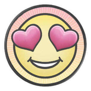 Love Emoji Hockey Puck