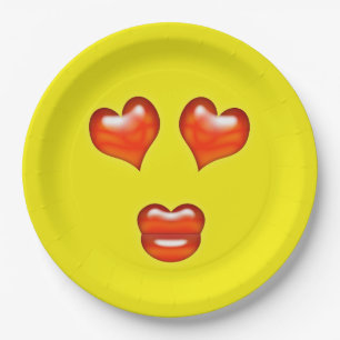 Love Emoji Paper Plate