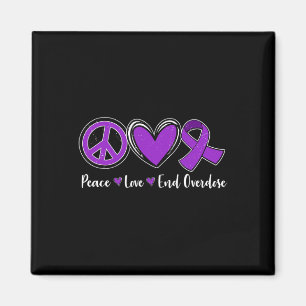 Love End Overdose Purple Ribbon Overdose Awareness Magnet